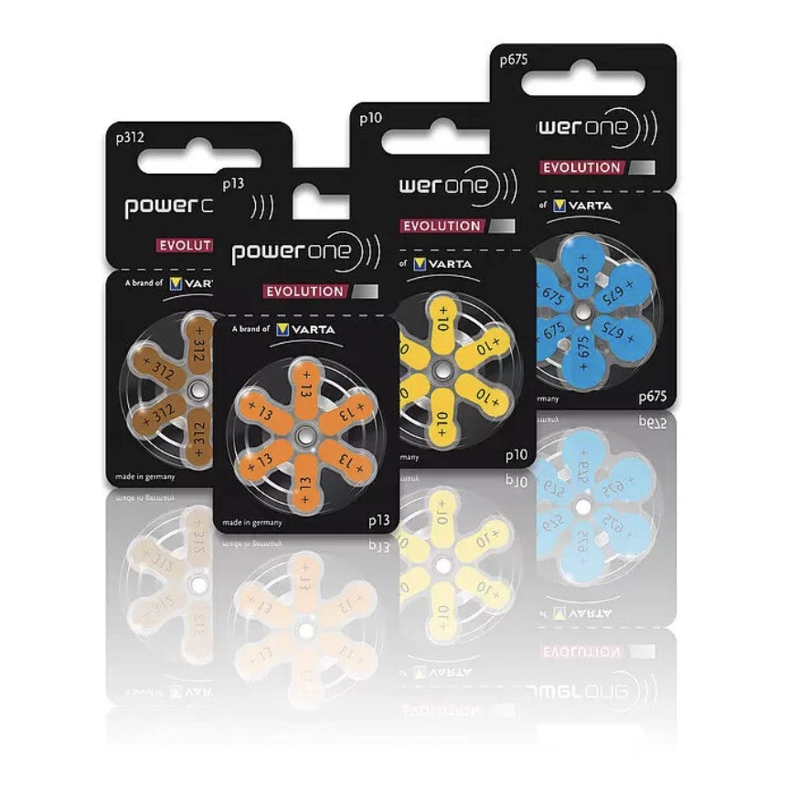 Power One Evolution - Size 312 Brown - Hearing Aid Batteries - 60 Cells