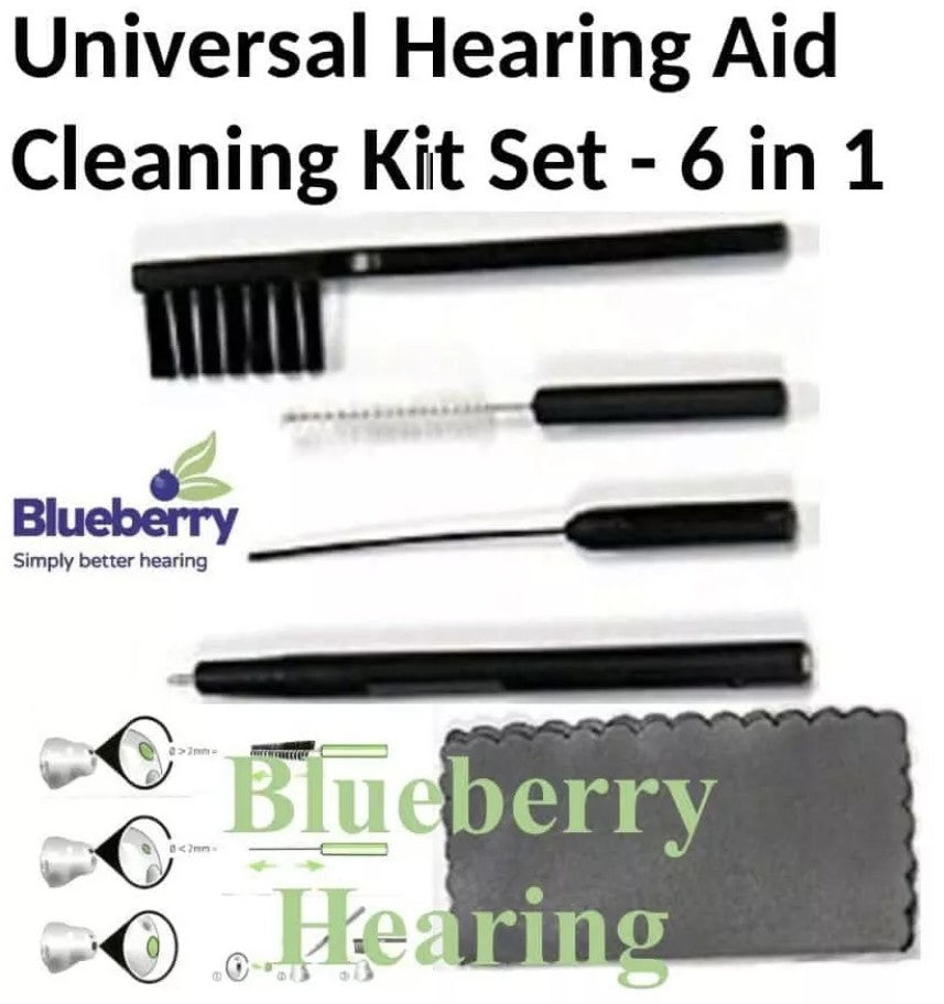 Universal Hearing Aid Cleaning Kit Set - 6 in 1 - Cleaning & Maintenance