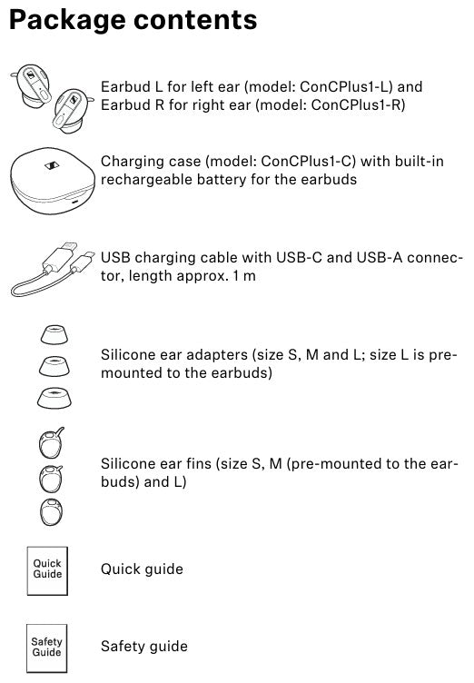 Sennheiser ConC 400 Earphones - Conversation Hearing - Bluetooth Speech Clarity