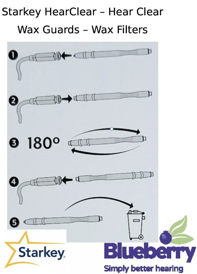 Starkey HearClear – Microtech - Audibel - NuEar - AGX Wax Guards – Wax Filters