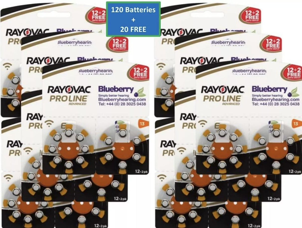 Rayovac - Size 13 Orange - Proline Advanced Hearing Aid Batteries 120+20 FREE