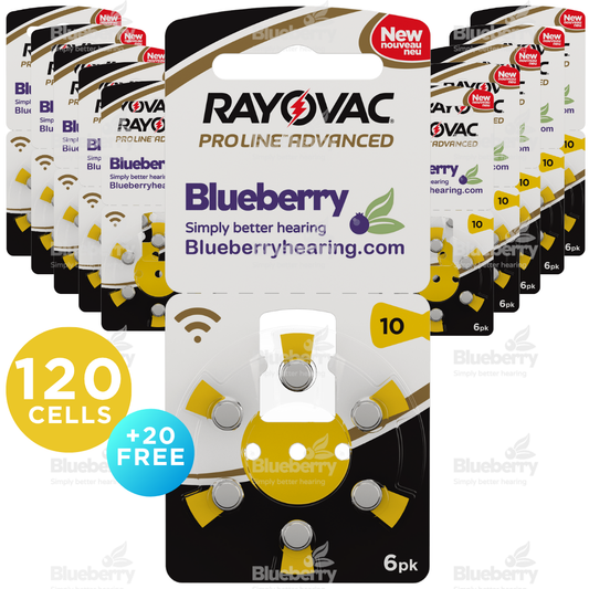 Rayovac - Size 10 Yellow - Proline Advanced Hearing Aid Batteries 120+20 FREE