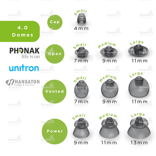 Phonak / Unitron / Hansaton SDS 4.0 Domes for Hearing Aids - All Sizes