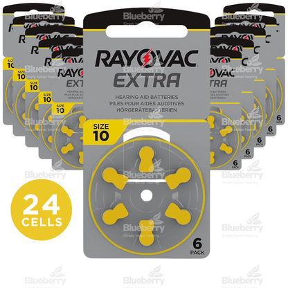 Rayovac Extra - Size 10 Yellow - Advanced Hearing Aid Batteries - 24 Cells