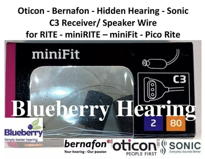 Oticon 2-80dB Orange Moderate C3 Receiver 2.0/ Speaker Wire