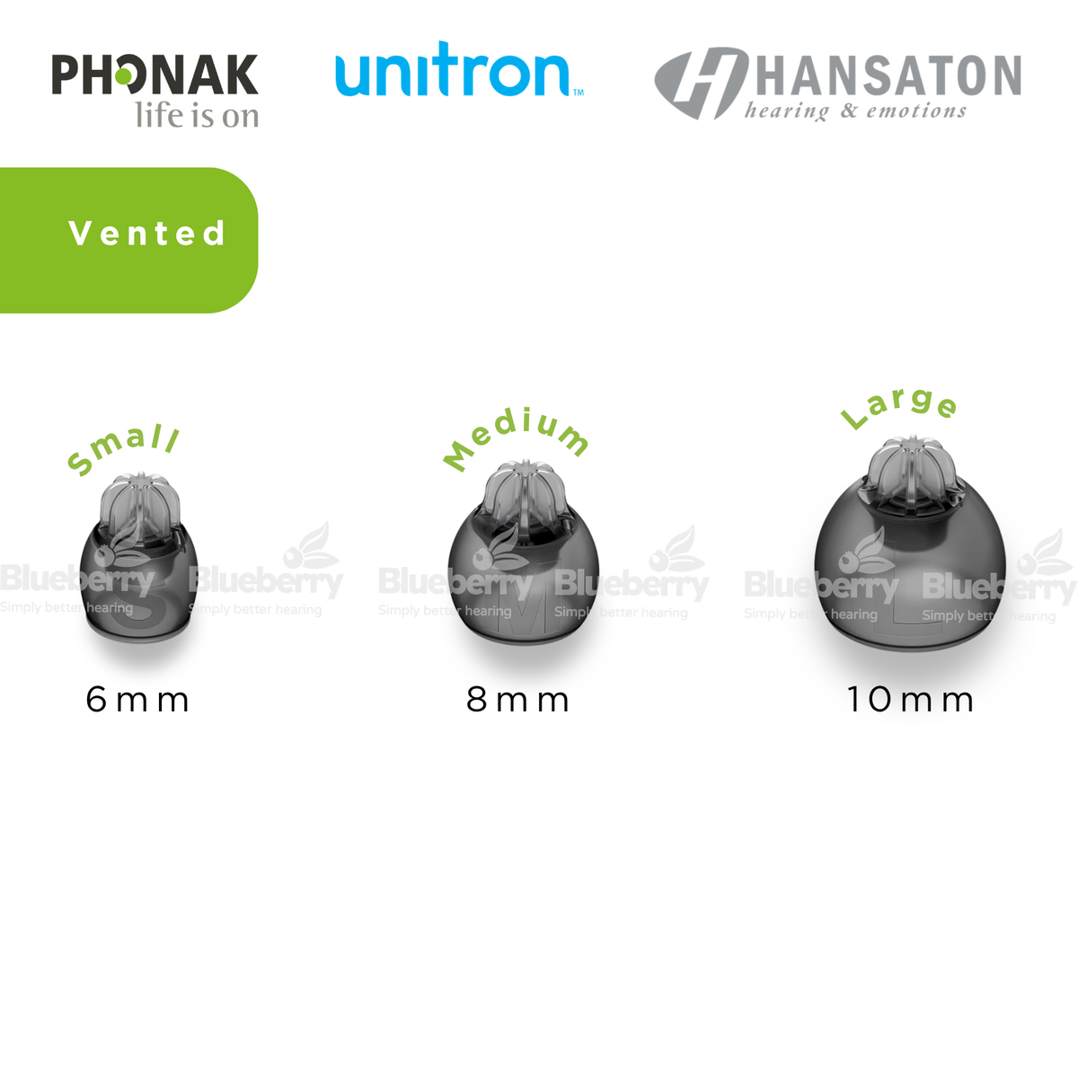 Phonak / Unitron / Hansaton EasyGuard Domes for Hearing Aids - All Sizes