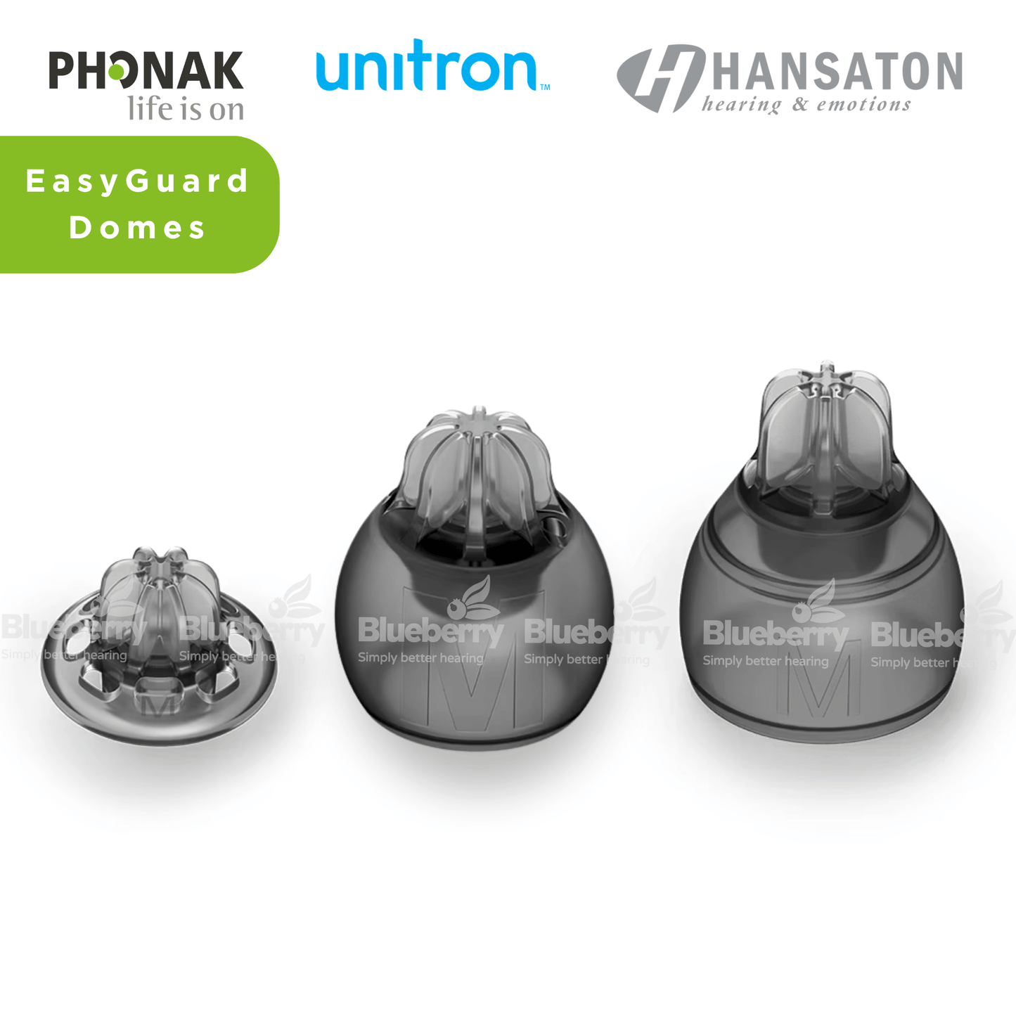 Phonak / Unitron / Hansaton EasyGuard Domes for Hearing Aids - All Sizes