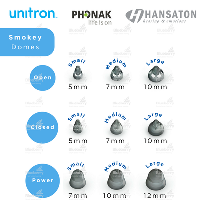 Phonak / Unitron / Hansaton - POWER - Smokey Domes for Hearing Aids
