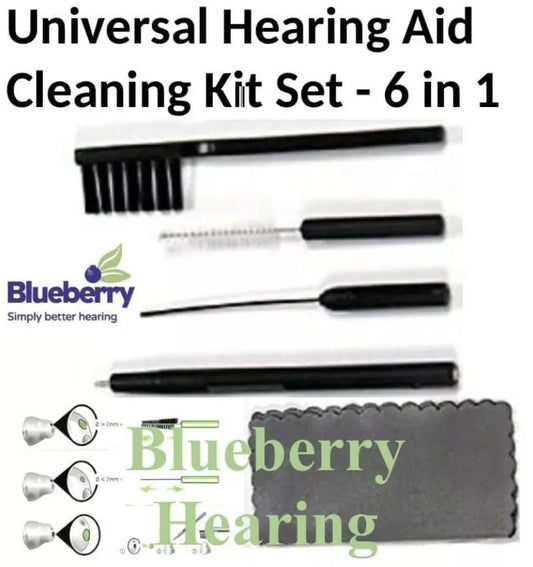 Universal Hearing Aid Cleaning Kit Set - 6 in 1 - Cleaning & Maintenance