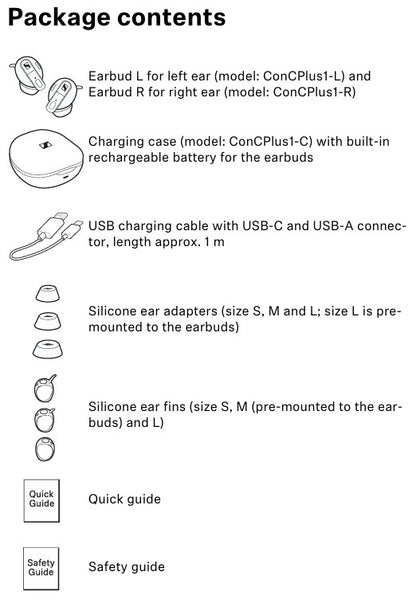 Sennheiser ConC 400 Earphones - Conversation Hearing - Bluetooth Speech Clarity