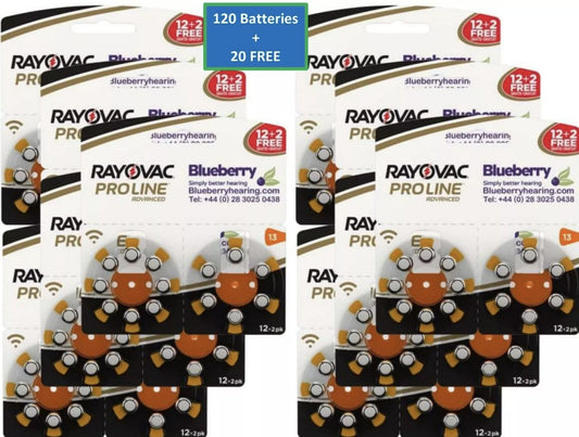 Rayovac - Size 13 Orange - Proline Advanced Hearing Aid Batteries 120+20 FREE