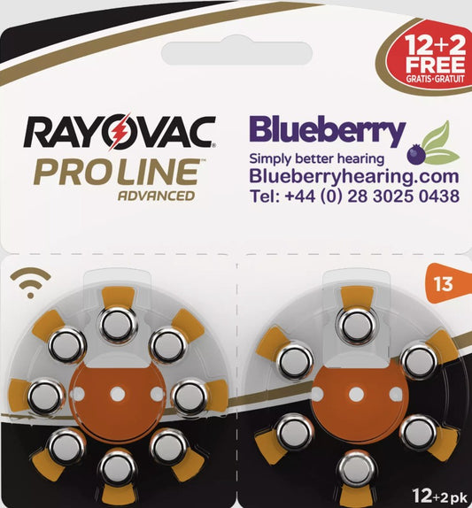 Rayovac - Size 13 Orange - Proline Advanced Best Hearing Aid Batteries 12+2 FREE